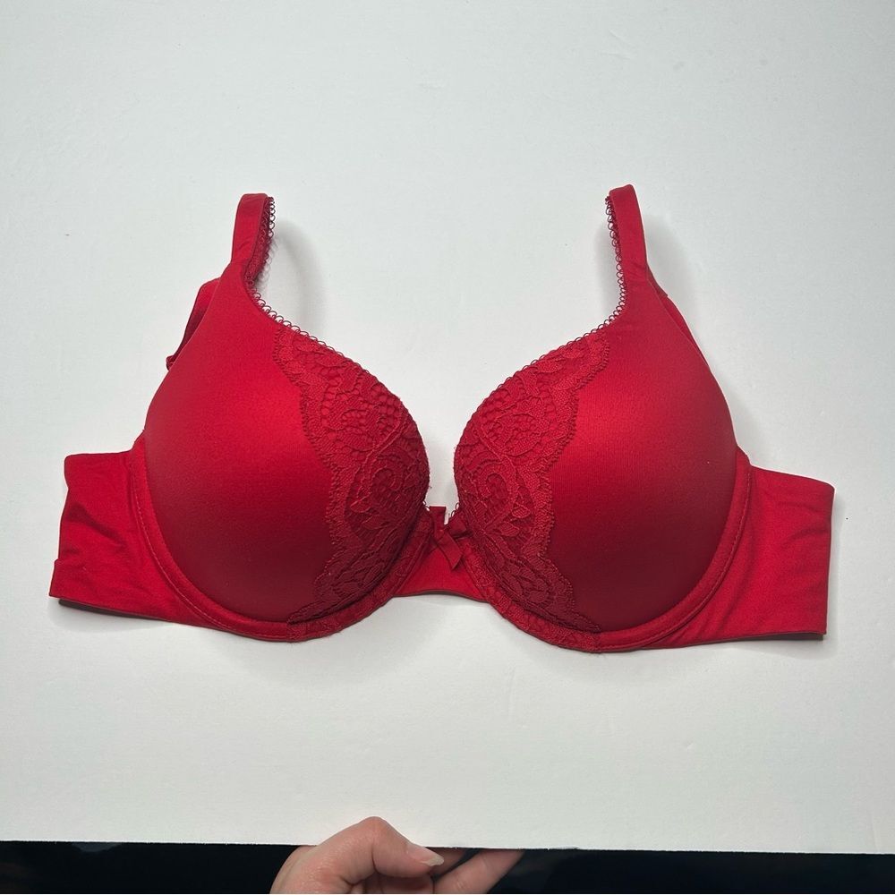 Victoria's Secret Cherry Red perfect shape lined Bra 34c Adjustable Straps - Picture 5 of 5